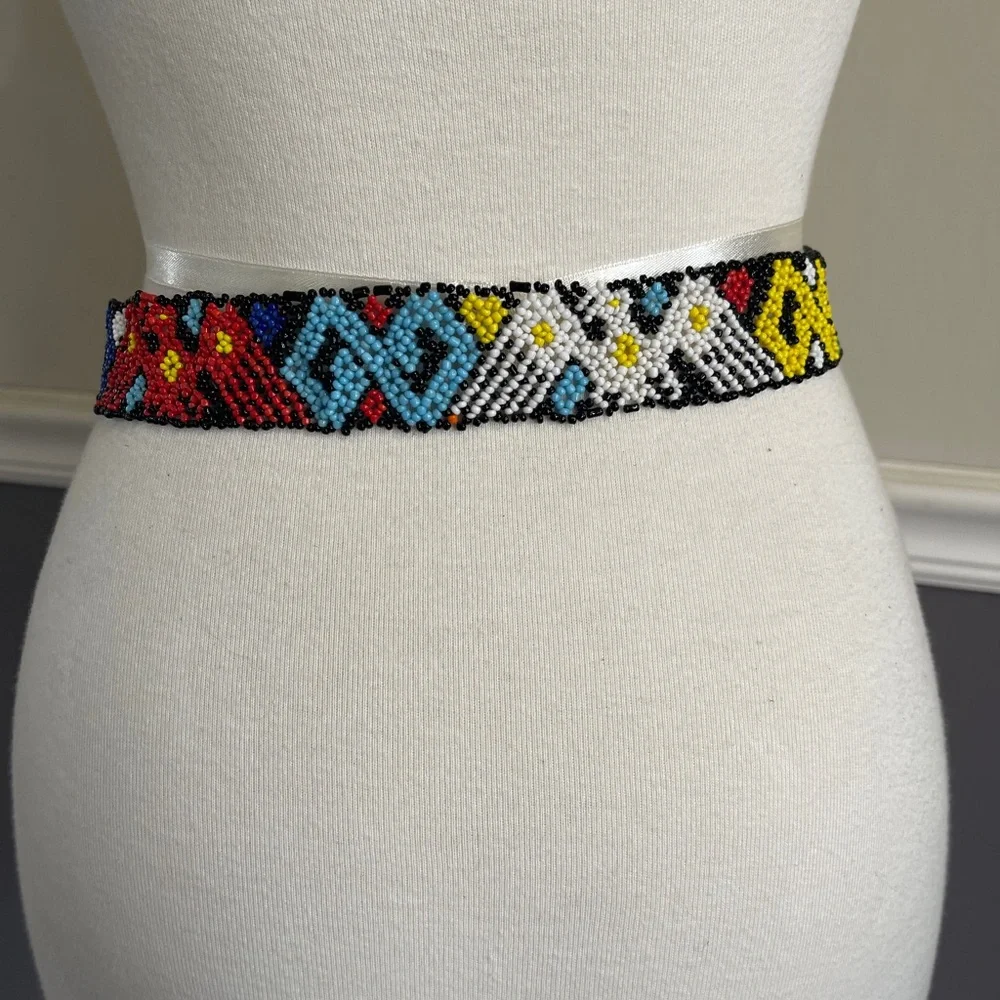 Handmade Native American Tribal Inspired Seed Bead Belt
